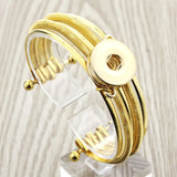 18MM Snap Button Metal Bangle Retro Bohemia Charms Cuff Jewelry
