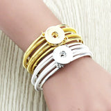 18MM Snap Button Metal Bangle Retro Bohemia Charms Cuff Jewelry