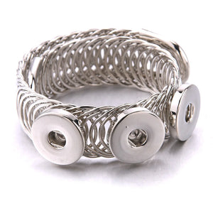 18MM Snap Button Metal Bangle Retro Bohemia Charms Cuff Jewelry