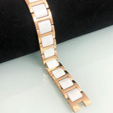 18MM Ceramic Wide Chain Bracelet Men Rose Plated Stainless Steel