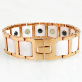 18MM Ceramic Wide Chain Bracelet Men Rose Plated Stainless Steel