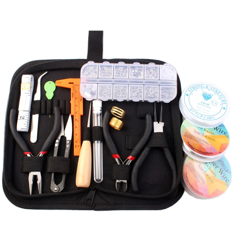 18PCS Jewelry Making Tool Set With Scissors Round Nose Plier Side Cutting Pliers