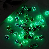18Pcs 12MM Glow Glass Beads Round Roses Flower Charm Loose Beads