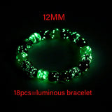 18Pcs 12MM Glow Glass Beads Round Roses Flower Charm Loose Beads