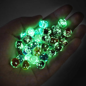 18Pcs 12MM Glow Glass Beads Round Roses Flower Charm Loose Beads