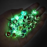 18Pcs 12MM Glow Glass Beads Round Roses Flower Charm Loose Beads