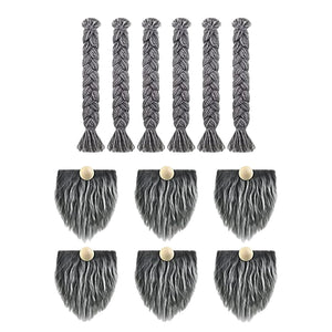 Gnome Beards Braids Wooden Ball Set for DIY Crafts