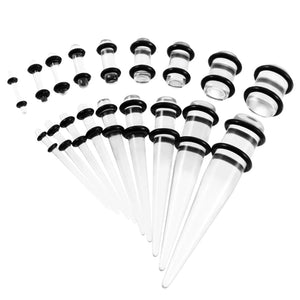 18Pc Acrylic Ear Stretching Kit 14G-00G gauges