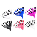 18Pc Acrylic Ear Stretching Kit 14G-00G gauges