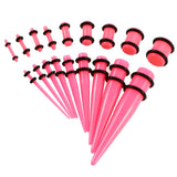 18Pc Acrylic Ear Stretching Kit 14G-00G gauges