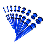 18Pc Acrylic Ear Stretching Kit 14G-00G gauges