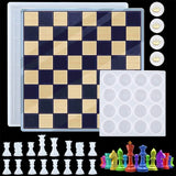 Chess Board Silicone Resin Mold Set for Game DIY Crafts Making Board