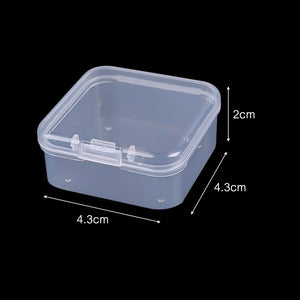18Pcs Clear Small Plastic Containers with Hinged Lid for Crafts Jewelry Package