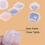 18Pcs Clear Small Plastic Containers with Hinged Lid for Crafts Jewelry Package