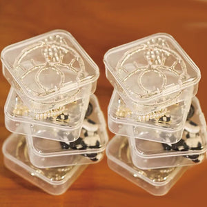 18Pcs Clear Small Plastic Containers with Hinged Lid for Crafts Jewelry Package