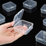 18Pcs Clear Small Plastic Containers with Hinged Lid for Crafts Jewelry Package