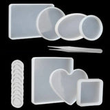 18Pcs Silicone Coaster Resin Mold Kit