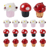 18Pcs Mushroom Lampwork Glass Charm Beads for DIY Jewelry Making
