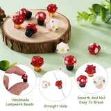 18Pcs Mushroom Lampwork Glass Charm Beads for DIY Jewelry Making