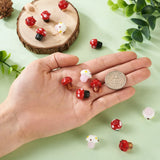 18Pcs Mushroom Lampwork Glass Charm Beads for DIY Jewelry Making