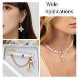 18Pcs Cross Star Alloy Pendant Charm w/ Resin Pearl Bead Rhinestone