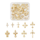 18Pcs Cross Star Alloy Pendant Charm w/ Resin Pearl Bead Rhinestone