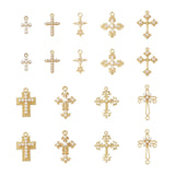 18Pcs Cross Star Alloy Pendant Charm w/ Resin Pearl Bead Rhinestone