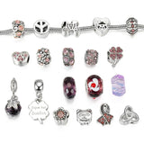 18Pcs Beads Charms Set w/ Snake Chain for DIY Bracelet Necklace Women Girls Gift