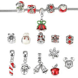 18Pcs Beads Charms Set w/ Snake Chain for DIY Bracelet Necklace Women Girls Gift