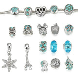 18Pcs Beads Charms Set w/ Snake Chain for DIY Bracelet Necklace Women Girls Gift