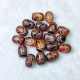 18Pcs Tibetan Tiger Teeth Totem 14*10mm Agate Dzi Beads DIY
