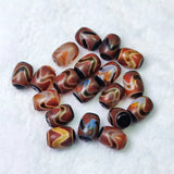 18Pcs Tibetan Tiger Teeth Totem 14*10mm Agate Dzi Beads DIY
