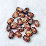 18Pcs Tibetan Tiger Teeth Totem 14*10mm Agate Dzi Beads DIY