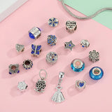 18Pcs/Lot Silver Spacer Loose Beads Charms for European Charm Bracelet