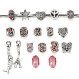 18Pcs/Lot Silver Spacer Loose Beads Charms for European Charm Bracelet