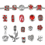 18Pcs/Lot Silver Spacer Loose Beads Charms for European Charm Bracelet