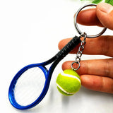 18Pcs Mini Tennis Racket Ball Keychain Pendant Bag Accessory Souvenirs
