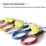 18Pcs Mini Tennis Racket Ball Keychain Pendant Bag Accessory Souvenirs