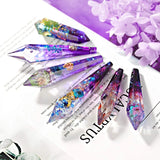 18Pcs Resin Pendulum Mold Quartz Crystal Silicone Mold with Bead Kit