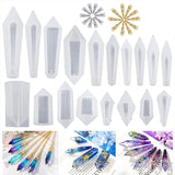 18Pcs Resin Pendulum Molds with Metal Bead Caps Jewelry Tools