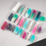 18Pcs Resin Pendulum Molds Quartz Crystal Molds with Metal Bead Caps