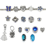 18Pcs Rhinestone European Charms Beads with Bracelet Spacer Beads