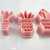 18Pcs Cactus Soft Pottery Cutter Green Plant Ornament Pendant Mold