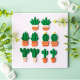 18Pcs Cactus Soft Pottery Cutter Green Plant Ornament Pendant Mold