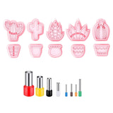 18Pcs Spring Fresh-Cactus Soft Pottery Cutter Earring Jewelry Pendant Maker