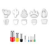 18Pcs Spring Fresh-Cactus Soft Pottery Cutter Earring Jewelry Pendant Maker