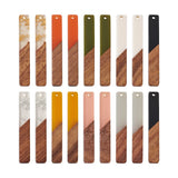 18Pcs Resin & Walnut Wood Pendants for Jewelry Making