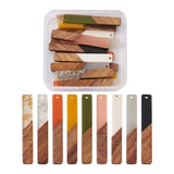 18Pcs Resin & Walnut Wood Pendants for Jewelry Making