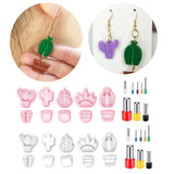 Pottery Cutter Earring Jewelry Pendant Maker Green Plant Ornament
