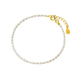 Women's Pearl 925 Silver Bracelet Minimalist Chain Jewelry